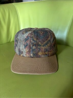 Vintage Carhartt Aztec Wool Snapback Hat Brown Duck Canvas Brim USA Made